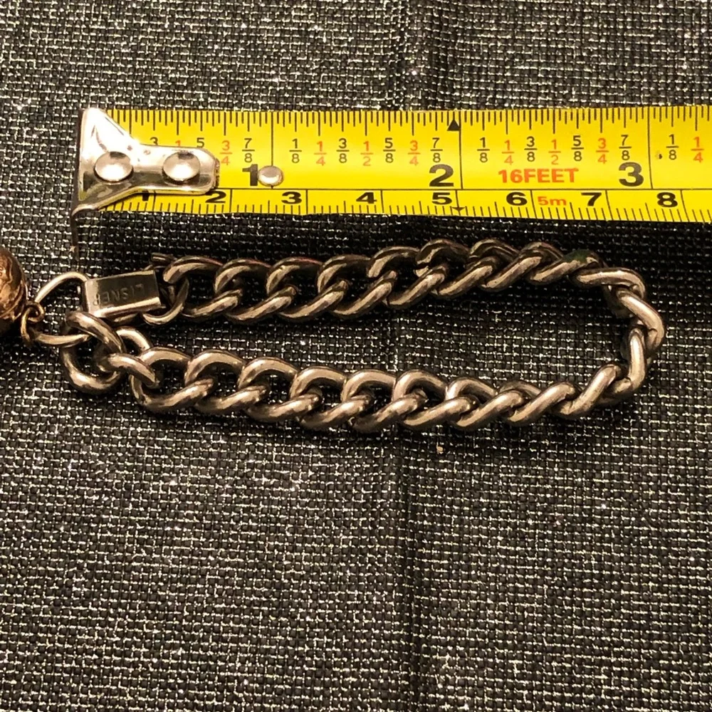 Vintage Gold Filled Basketball Charm On Lisner silver tone bracelet